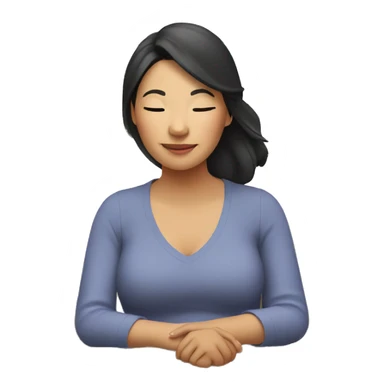 asian mom relaxing sticker