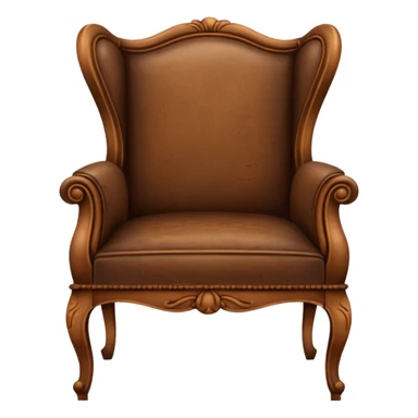 antique matrix brown chair front and backview sticker