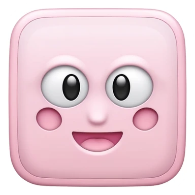 White A in a light pink sqaure sticker