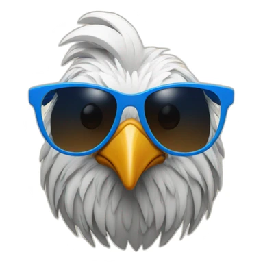 roosterwith blue sunglasses sticker