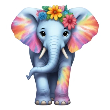 Elephant hippie sticker