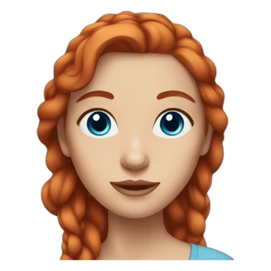 woman with blue eyes and medium length red hair sticker