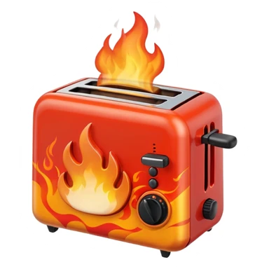 mini toaster on fire sticker