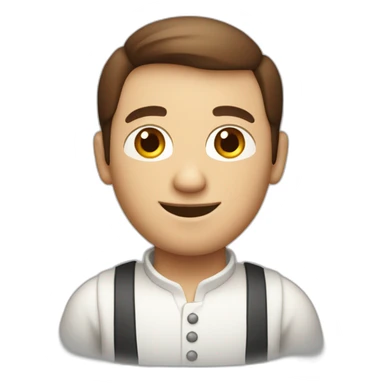 brown hair white skin Waiter with a pot belly serving bottles of beer sticker