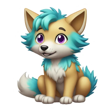 Colorful Shiny Fionbri-Falvie-sparkle-wolf full body sticker