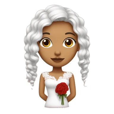 Novia pelo blanco y rojo y lazo en el cabello sticker