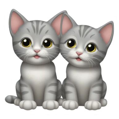 two gray kittens sticker