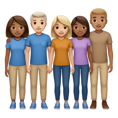 team wearing casual same clothes sticker