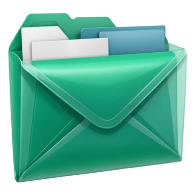 A simple emoji-style icon of a transparent green plastic gym folder envelope, slightly open, with clean edges, soft shine, and subtle shading, conveying fitness organization and active lifestyle.

 sticker