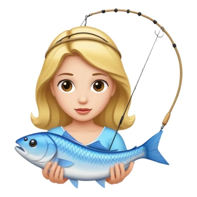 Princess caught on fishing line sticker