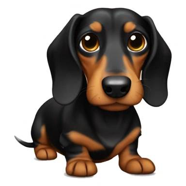 Black and tan long haired dachshund  sticker