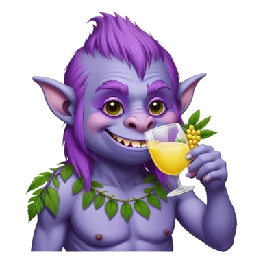 Purple troll with mimosa sticker