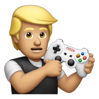 Donald Trump playing video games sticker