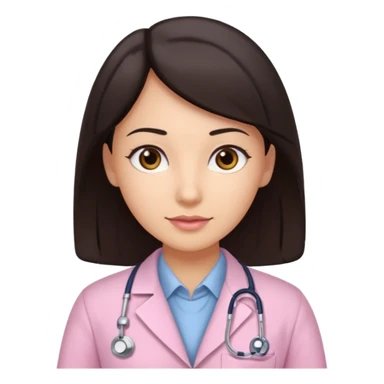 gastroenterologist with dark hair and brown eyes, light pink theme, variation 2 sticker