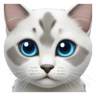 white/black/gray munchkin cat with blue eyes sticker