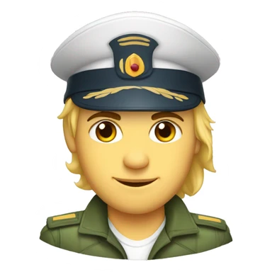 Caucasian fighter pilot wearing party hat sticker