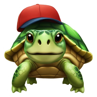Turtle with a cap upside down sticker