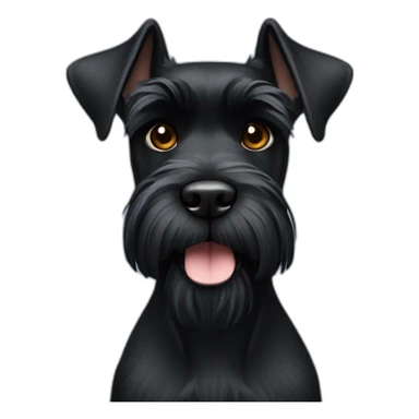 black schnauzer pointy ears sticker