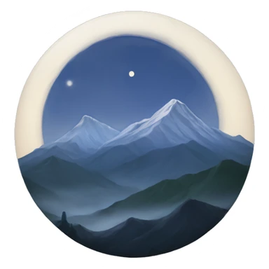 Moon behind mountain sticker