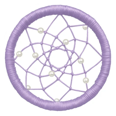 Pastel Violet lavender dreamcatcher, white bead pearls  sticker