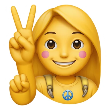 Emoji with the peace sign up  sticker