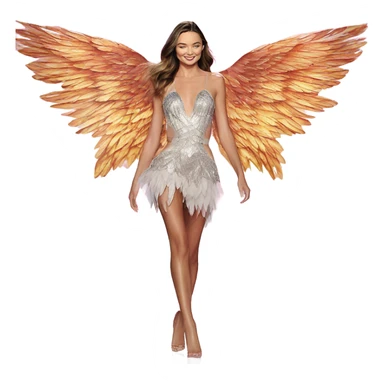 Miranda Kerr  on a runway victoria secret  angel wings sticker