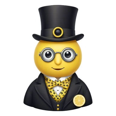 lemon with a monocle, top hat, and cravat sticker