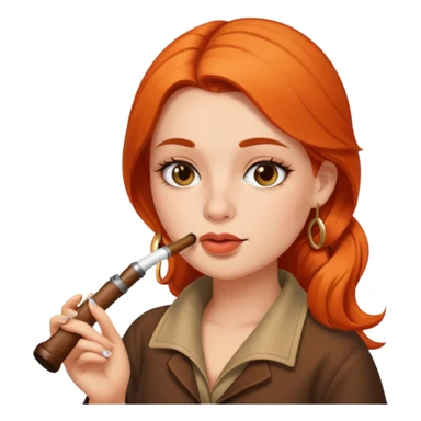 Hot girl smoking a pipe sticker
