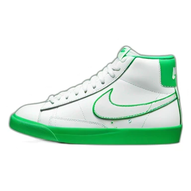 Nike blazer white and swoosh green sticker