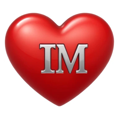 t & m initials inside a heart sticker