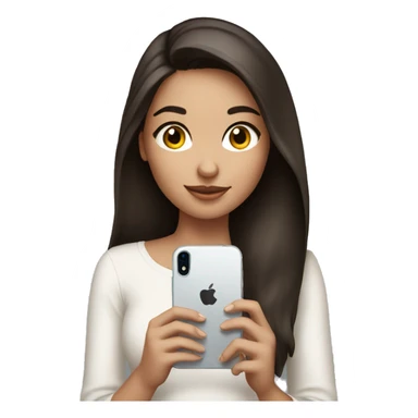 beautiful brunette girl holding an iPhone sticker