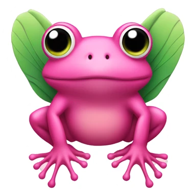 Pink frog with green wings sticker