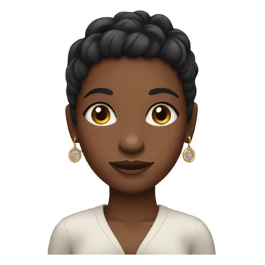 short black girl, haircut with round small earrings sticker