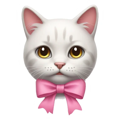 emotional cat with pink bow sticker