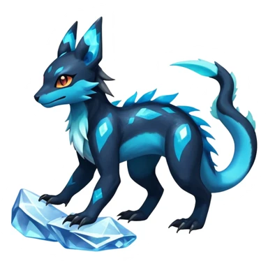 Colorful Dark Shiny Exotic Salandit-Aurorus-Glaceon-Umbreon-Fakémon-hybrid-creature (full body)  sticker