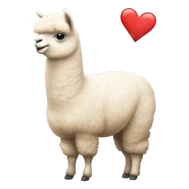 Alpaca with a big heart ￼ sticker