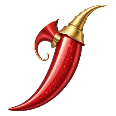 red glitter horn sticker