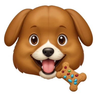 dog biting dog treat sticker