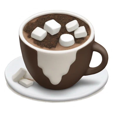 A cup of hot chocolate with marshmallows and Oreo cookie crumbs and frosting   sticker