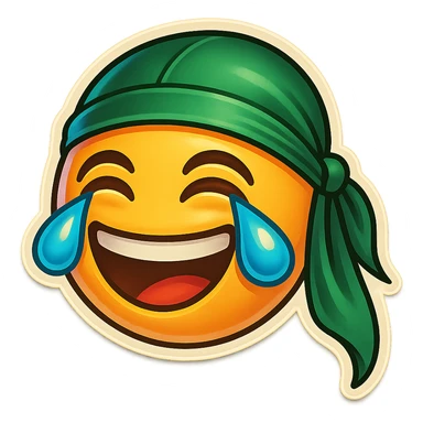 lol face laughing crying
make him smile
Change His durag To Green sticker