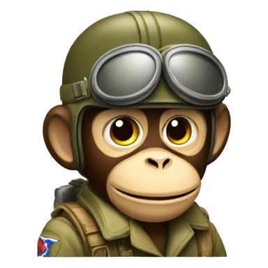 a smug monkey as a ww2 pilot sticker