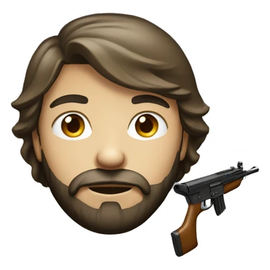 mysterious boy with rifle add a beard sticker