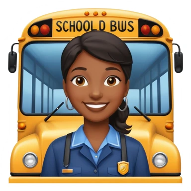 School bus driver black female sticker