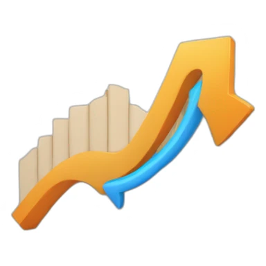 3d graph with up arrow sticker