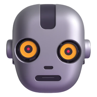 steel round robot face sticker