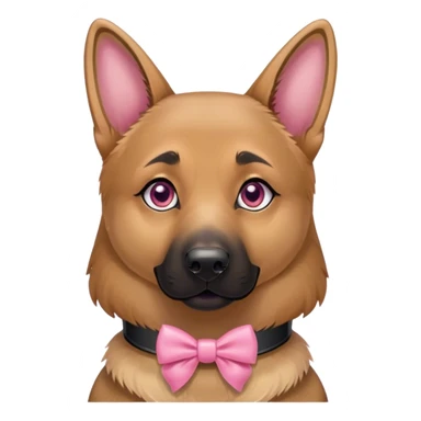 German Shepherd girl honey eyes pink bow collar  sticker