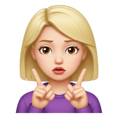 girl pouting and 2 fibgers up sticker