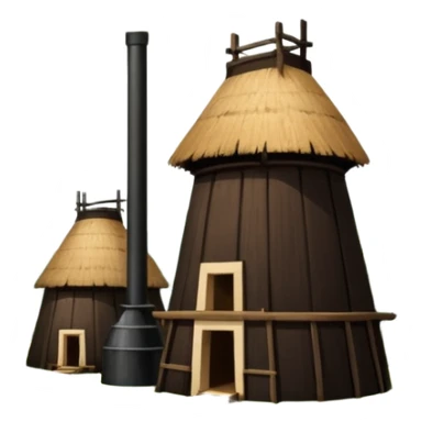 A 17th-century Brazilian sugar mill (engenho) during the colonial period, located in a tropical landscape. sticker