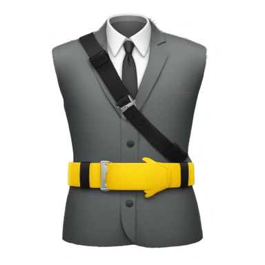 yellow hands attached to black waist belt sticker