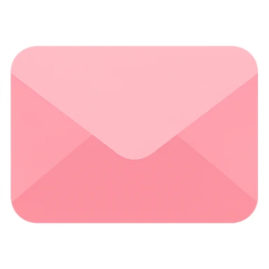 minimal monotone pink envelope icon, soft and playful, simple clean shapes, slightly rounded, flat style, suitable for Notion workspace sticker